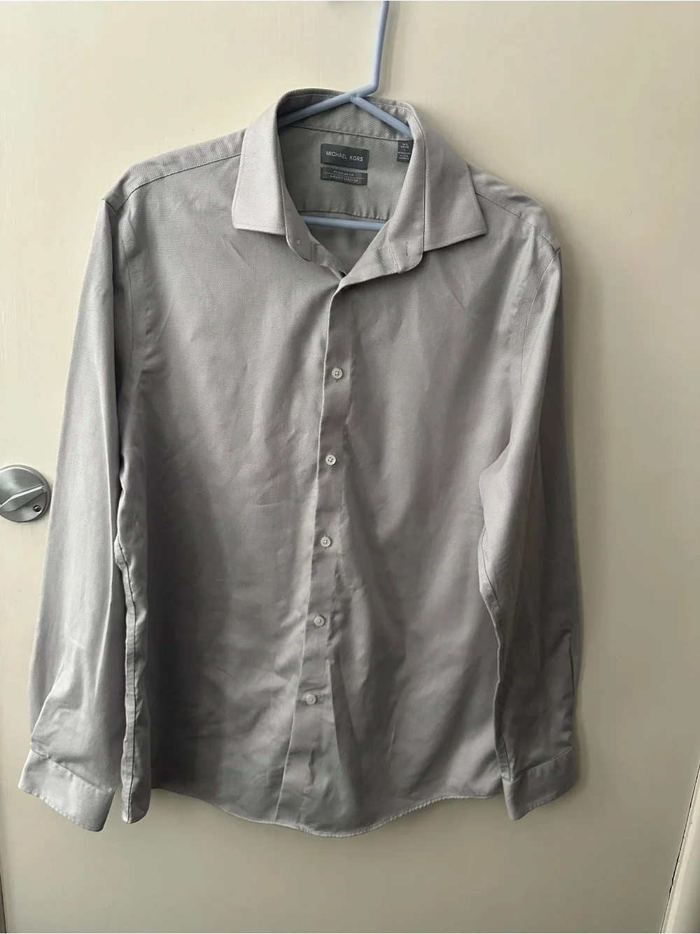 Michael Kors Men's Light Gray Dress Shirt - Spread Collar